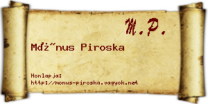 Mónus Piroska névjegykártya
